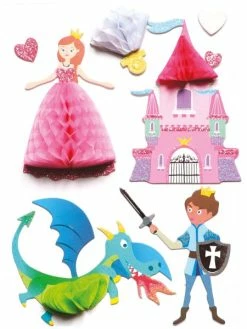 Graine Créative Stickers 3D - Princesse Et Chevalier - 8 Pcs