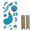 AUCUNE Stickers 3D Puffies Paon + 20 étiquettes Kraft Fanion