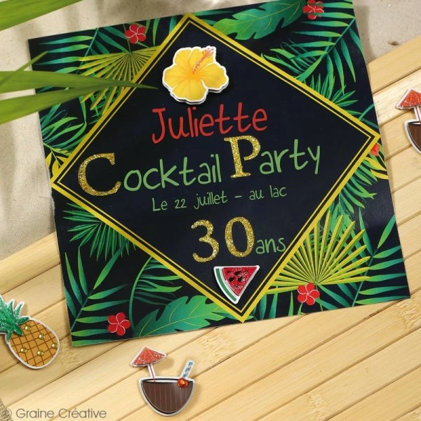 Graine Créative Stickers 3D - Tropical - 12 Autocollants 3 Graine Créative Stickers 3D - Tropical - 12 Autocollants – Image 3