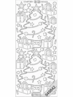 Le Suh Stickers - 7066 - Glitter - Sapin De Noël - Argent