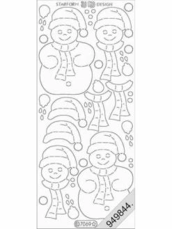 Le Suh Stickers - 7069 - Bonhomme Neige - Glitter Argent