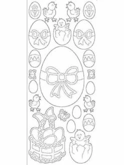 Le Suh Stickers - 9301- Oeufs De Paques- Glitter Argent
