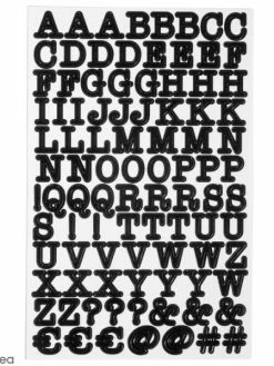 Rayher Stickers Alphabet Et Symboles - Noir - 380 Stickers