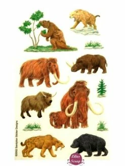 Stickers Animaux Préhistoriques En Vélin Sandylion 16,5 X 10,3 Cm