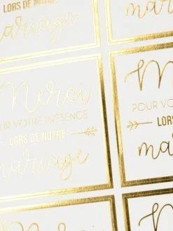 Stickers Artemio Collection On Se Marie - Merci Doré - 3 Feuilles -V-Zug shop stickers artemio collection on se marie merci dore 3 feuilles p 3
