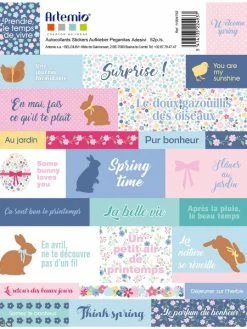 Stickers Artemio Textes - Pâques Chocolat - 52 Pcs