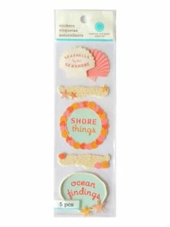 Stickers Autocollants 3D Sable Coquillages 21 Cm Martha Stewart