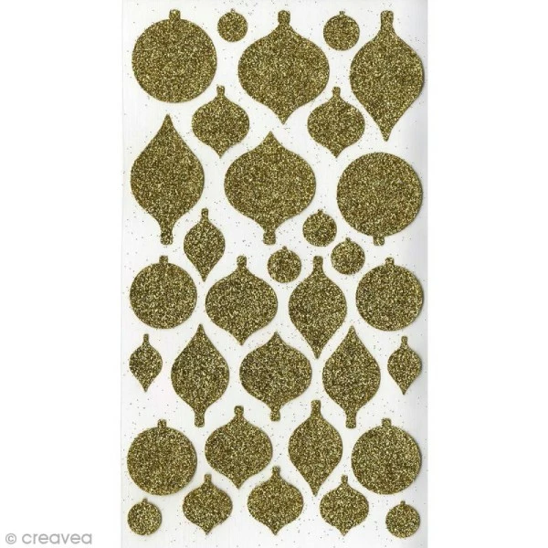 Stickers Boules De Noël Paillettes Artemio - Or 1 Stickers Boules De Noël Paillettes Artemio - Or