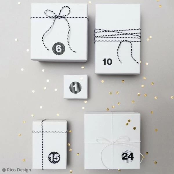 Rico Design Stickers Calendrier De L'avent Noir Et Blanc 28 Mm - 24 Pcs 2 Rico Design Stickers Calendrier De L'avent Noir Et Blanc 28 Mm - 24 Pcs – Image 2