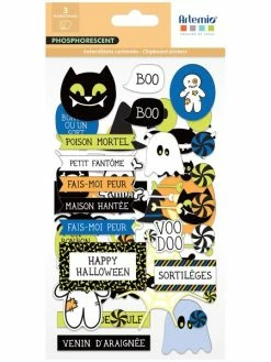 Artemio Stickers Cartonnés Phosphorescent - Halloween - 58 Pcs