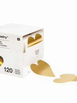 Rico Design Stickers - Coeur - Doré - 5 Cm - 120 Pcs