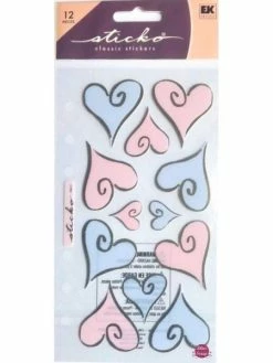 Stickers Coeurs En Vélin Sticko 17 X 10 Cm Scrapbooking