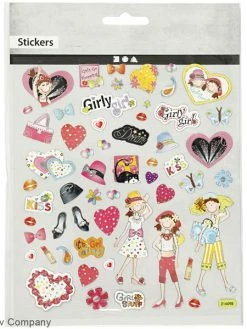 Creativ Company Stickers Creotime - Girly - 40 Pcs Environ -V-Zug shop stickers creotime girly 40 pcs environ p 2