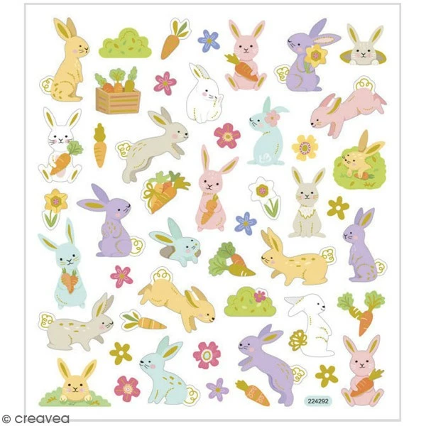 Creativ Company Stickers Creotime - Lapins De Pâques - 47 Pcs Environ 1 Creativ Company Stickers Creotime - Lapins De Pâques - 47 Pcs Environ