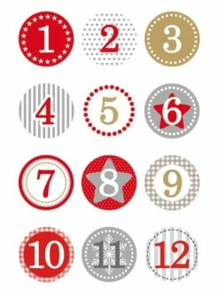 Herma Stickers De Noel "chiffres Calendrier De L'avent" - Rouge