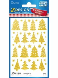 AVERY Zweckform Stickers De Nöel Or ''Arbres De Noël'', 38 étiquettes