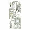 Studio Light Bv Stickers Double Embossage Maison Victorienne MD355952 Blanc Doré