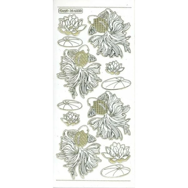 Studio Light Bv Stickers Double Embossage Poisson Rouge Asie MD356223 Blanc Doré 1 Studio Light Bv Stickers Double Embossage Poisson Rouge Asie MD356223 Blanc Doré