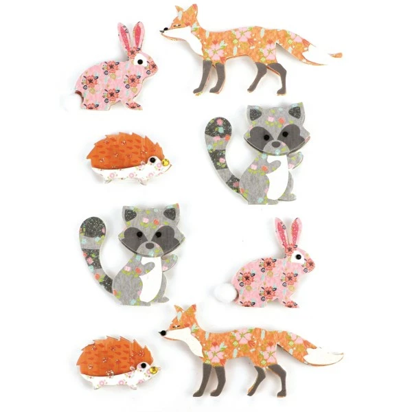 Graine Créative Stickers Effet 3D Animaux De La Forêt - 8 Autocollants 1 Graine Créative Stickers Effet 3D Animaux De La Forêt - 8 Autocollants