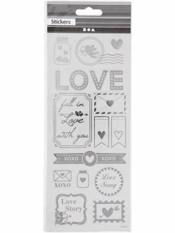 Creativ Company Stickers Fantaisie Argentés - Love - 14 Pcs -V-Zug shop stickers fantaisie argentes love 14 pcs p 2