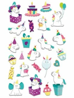 Maildor Stickers Fantaisie Cooky - Licorne Anniversaire - 1 Planche 7,5 X 12 Cm -V-Zug shop stickers fantaisie cooky licorne anniversaire 1 planche 75 x 12 cm p 2