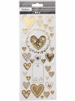 Creativ Company Stickers Fantaisie Dorés - Coeurs - 33 Pcs -V-Zug shop stickers fantaisie dores coeurs 33 pcs p 2