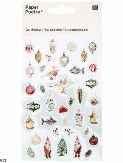 Stickers Gel Rico Design - Suspensions De Noël Classique - 37 Pcs