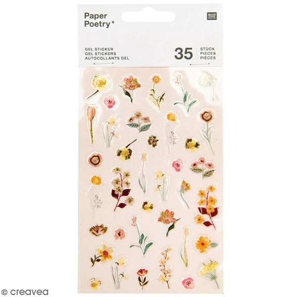 Stickers Gel Rico Design - Vive La Nature - Rose - 35 Pcs 1 Stickers Gel Rico Design - Vive La Nature - Rose - 35 Pcs