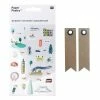 AUCUNE Stickers Gel Transparent Cities Londres + 20 étiquettes Kraft Fanion