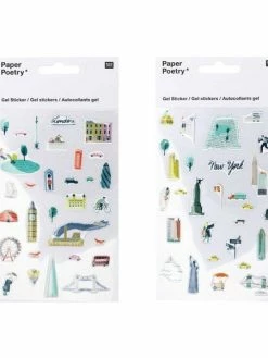 Rico Design Stickers Gel Transparent - Londres, New-York