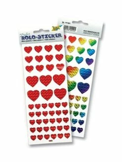 FOLIA Stickers Holographiques "Coeurs", Couleurs Assorties