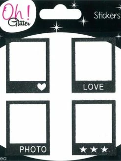 Draeger By Toga Stickers Oh ! Glitter - Polaroïd Pailletté - Noir X 4