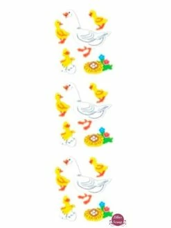 Stickers Oie Et Oison En Feutrine Sandylion Animaux 16,5 X 5 Cm