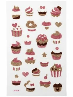Creativ Company Stickers Pailletés - Cupcakes - 1 à 2,4 Cm - 22 Pcs -V-Zug shop stickers pailletes cupcakes 1 a 24 cm 22 pcs p 2