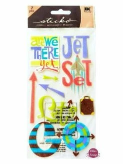 EK Success Stickers Pailletés Jet Set Travel Arrows Sticko 17 X 10 Cm Scrapbooking Carterie Créative
