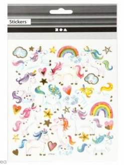 Creativ Company Stickers Papier - Licornes - Détails Dorés - 31 Pcs