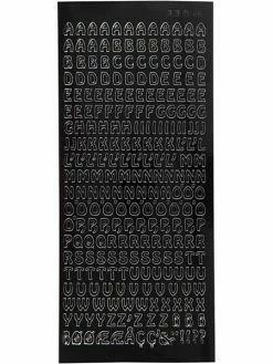 Creativ Company Stickers Peel Off - Noir - Alphabet Majuscule - 1 Planche De 10x23 Cm