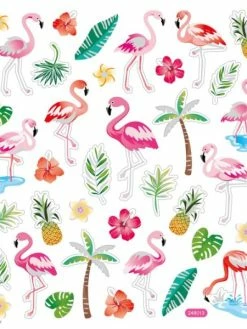 Creativ Company Stickers Plastifiés - Flamant Roses - Détails Paillettes Argentées - 37 Pcs -V-Zug shop stickers plastifies flamant roses details paillettes argentees 37 pcs p 2