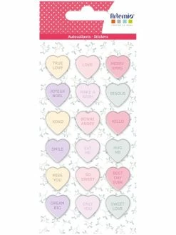 Artemio Stickers Puffies Il était Une Fois - Coeur - 18 Pcs Environ