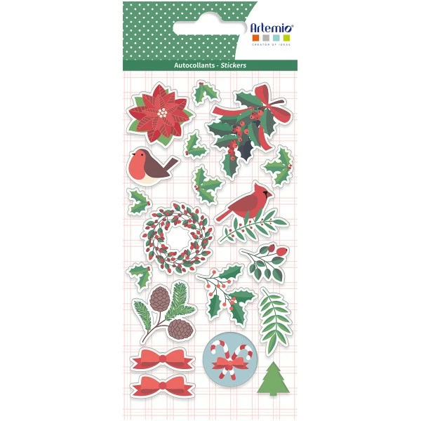 Artemio Stickers Puffies Joyeux Noël - 19 Pcs Environ 1 Artemio Stickers Puffies Joyeux Noël - 19 Pcs Environ