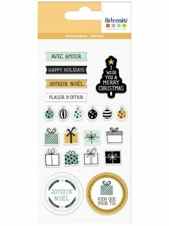 Artemio Stickers Puffies Noël - Imagine Christmas - Cadeaux - 21 Pcs