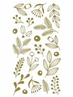 Artemio Stickers Puffies Noël - Splendid Christmas - Doré - 22 Pcs