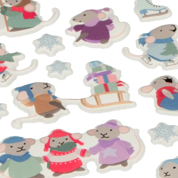 Artemio Stickers Puffies Souris Et Flocons - 25 Pcs Environ 2 Artemio Stickers Puffies Souris Et Flocons - 25 Pcs Environ â Image 2