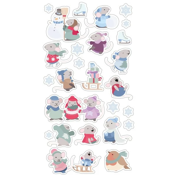 Artemio Stickers Puffies Souris Et Flocons - 25 Pcs Environ 1 Artemio Stickers Puffies Souris Et Flocons - 25 Pcs Environ