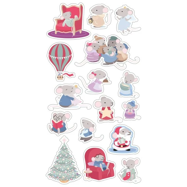 Artemio Stickers Puffies Souris Et Noël - 16 Pcs Environ 1 Artemio Stickers Puffies Souris Et Noël - 16 Pcs Environ