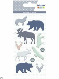 Artemio Stickers Puffies Woodland - Animaux De La Forêt - 11 Autocollants