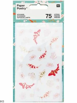 Stickers Rico Design - Collection Jardin Japonais - Carpes Koï - 75 Pcs