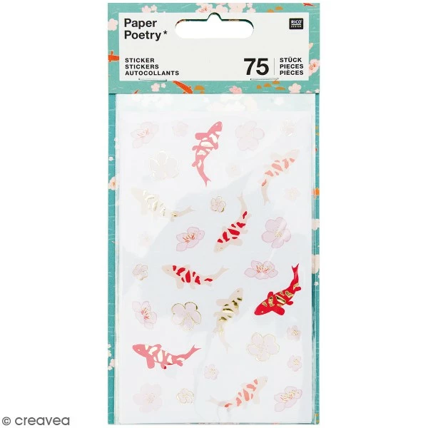 Stickers Rico Design - Collection Jardin Japonais - Carpes Koï - 75 Pcs 1 Stickers Rico Design - Collection Jardin Japonais - Carpes Koï - 75 Pcs