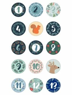 Stickers Ronds Artemio - Woodsy Christmas - Calendrier De L'Avent - 2 Feuilles -V-Zug shop stickers ronds artemio woodsy christmas calendrier de lavent 2 feuilles p 2