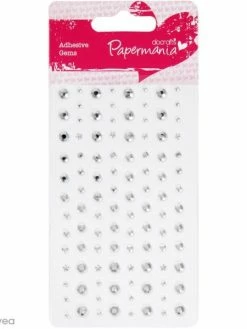 Docrafts Papermania Strass Pierre Autocollants - Argent - 104 Pcs